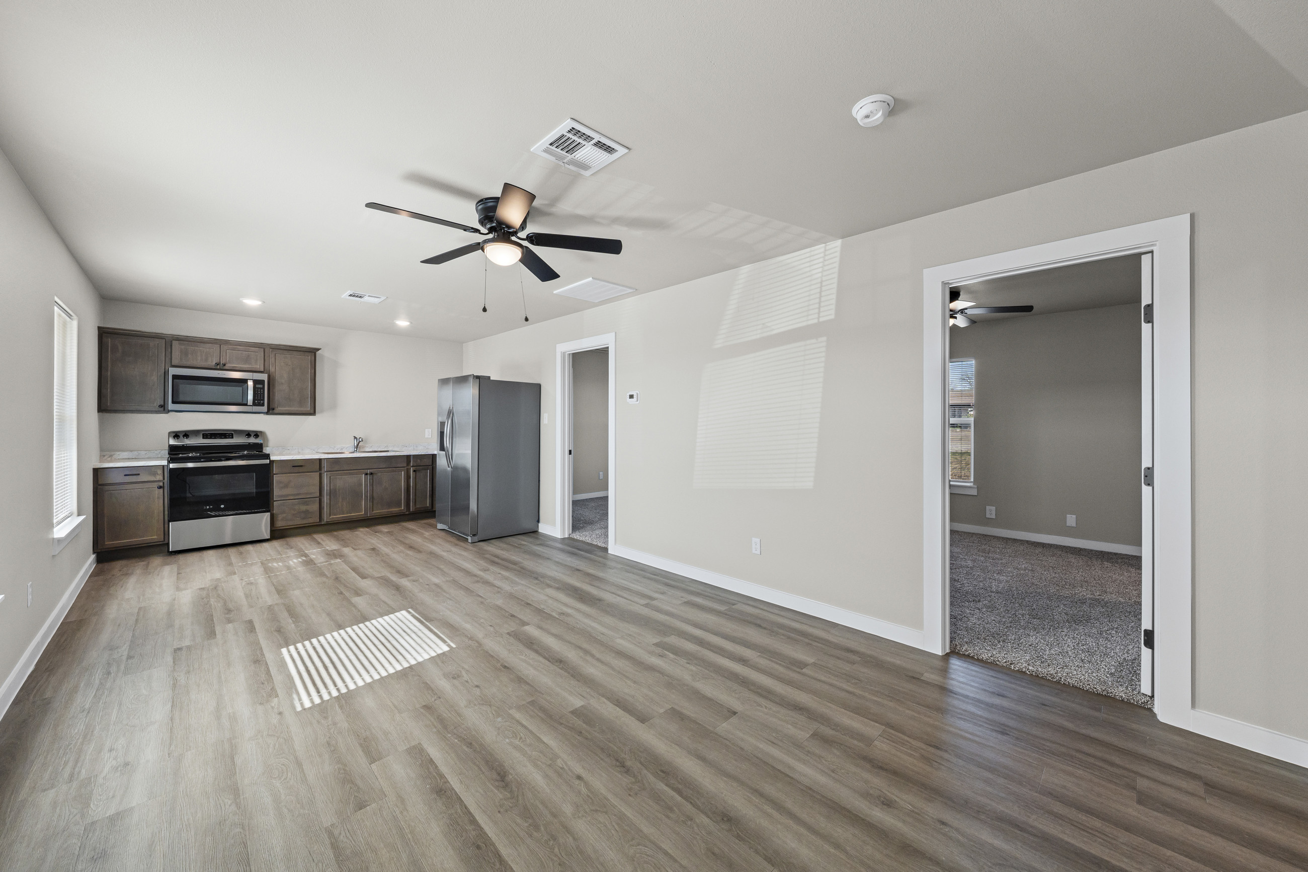 Open concept living and kitchen